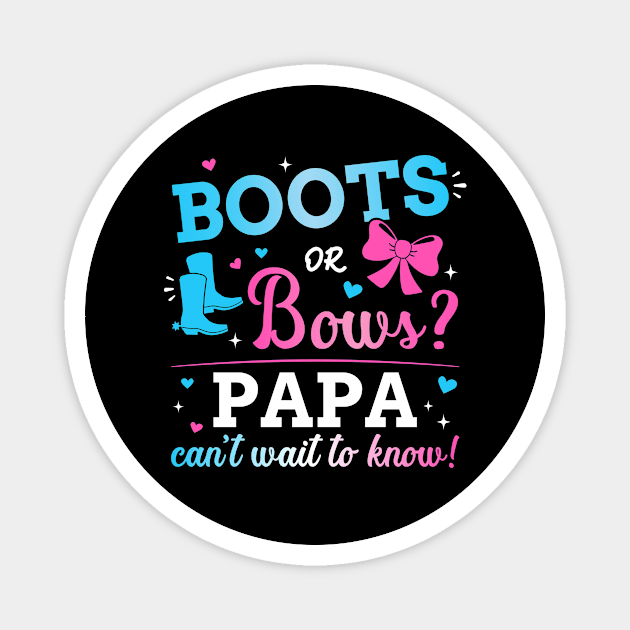 Gender reveal boots or bows papa matching baby party Magnet by Designzz